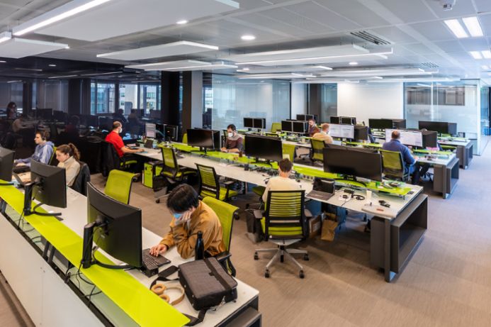 Imagen del interior de la oficina de CRIDA en Madrid